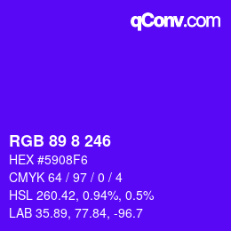 カラーコード: RGB 89 8 246 | qconv.com