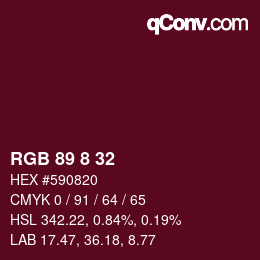 Color code: RGB 89 8 32 | qconv.com