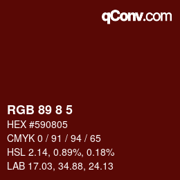 Color code: RGB 89 8 5 | qconv.com