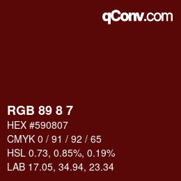 カラーコード: RGB 89 8 7 | qconv.com