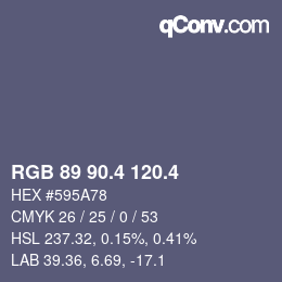 カラーコード: RGB 89 90.4 120.4 | qconv.com