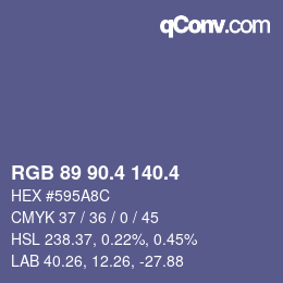 カラーコード: RGB 89 90.4 140.4 | qconv.com