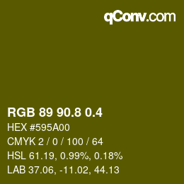 カラーコード: RGB 89 90.8 0.4 | qconv.com