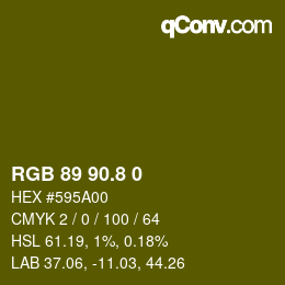 カラーコード: RGB 89 90.8 0 | qconv.com