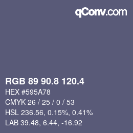 カラーコード: RGB 89 90.8 120.4 | qconv.com