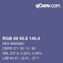 カラーコード: RGB 89 90.8 140.4 | qconv.com