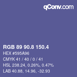 カラーコード: RGB 89 90.8 150.4 | qconv.com