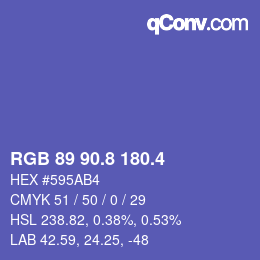 カラーコード: RGB 89 90.8 180.4 | qconv.com