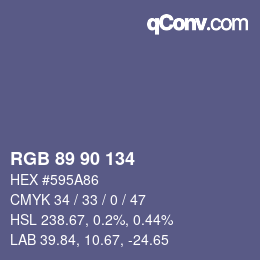 カラーコード: RGB 89 90 134 | qconv.com