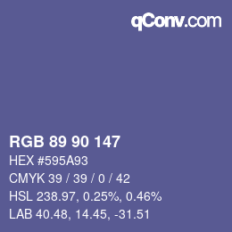 カラーコード: RGB 89 90 147 | qconv.com