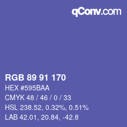 Color code: RGB 89 91 170 | qconv.com