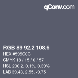 カラーコード: RGB 89 92.2 108.6 | qconv.com