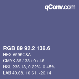 カラーコード: RGB 89 92.2 138.6 | qconv.com