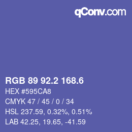 カラーコード: RGB 89 92.2 168.6 | qconv.com