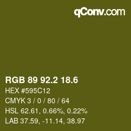 カラーコード: RGB 89 92.2 18.6 | qconv.com
