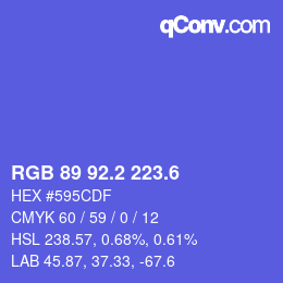 カラーコード: RGB 89 92.2 223.6 | qconv.com