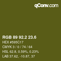 カラーコード: RGB 89 92.2 23.6 | qconv.com