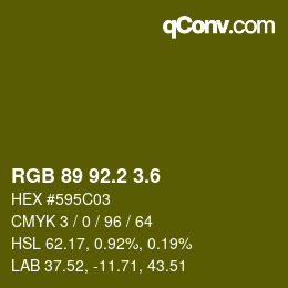 カラーコード: RGB 89 92.2 3.6 | qconv.com