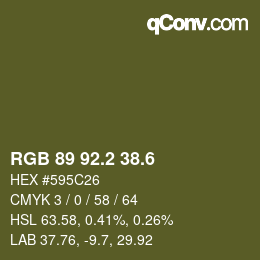 カラーコード: RGB 89 92.2 38.6 | qconv.com