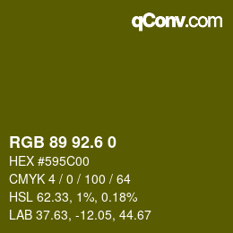 カラーコード: RGB 89 92.6 0 | qconv.com