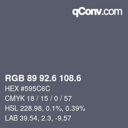 カラーコード: RGB 89 92.6 108.6 | qconv.com