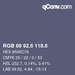 カラーコード: RGB 89 92.6 118.6 | qconv.com