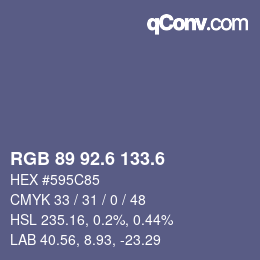 カラーコード: RGB 89 92.6 133.6 | qconv.com
