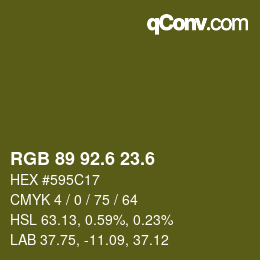 カラーコード: RGB 89 92.6 23.6 | qconv.com