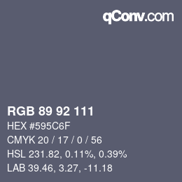 カラーコード: RGB 89 92 111 | qconv.com