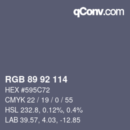 Color code: RGB 89 92 114 | qconv.com