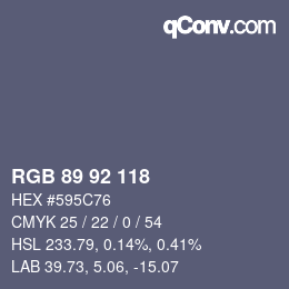 カラーコード: RGB 89 92 118 | qconv.com