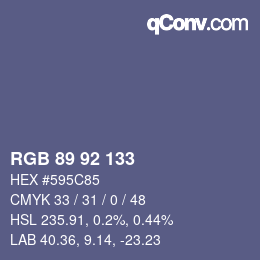 カラーコード: RGB 89 92 133 | qconv.com
