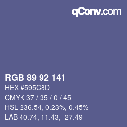 Color code: RGB 89 92 141 | qconv.com