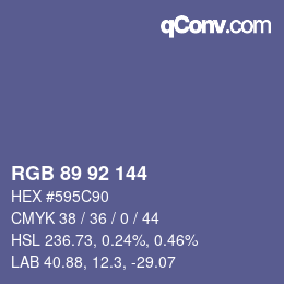 カラーコード: RGB 89 92 144 | qconv.com