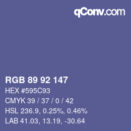 カラーコード: RGB 89 92 147 | qconv.com