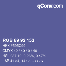 カラーコード: RGB 89 92 153 | qconv.com