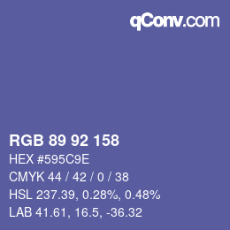カラーコード: RGB 89 92 158 | qconv.com
