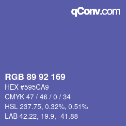 カラーコード: RGB 89 92 169 | qconv.com