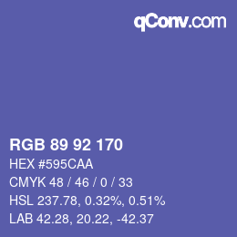 Color code: RGB 89 92 170 | qconv.com