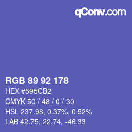カラーコード: RGB 89 92 178 | qconv.com