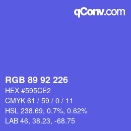 カラーコード: RGB 89 92 226 | qconv.com