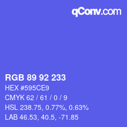 カラーコード: RGB 89 92 233 | qconv.com