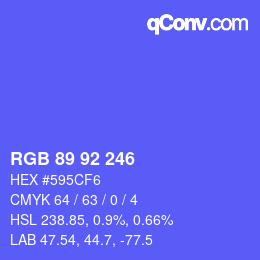颜色代码: RGB 89 92 246 | qconv.com