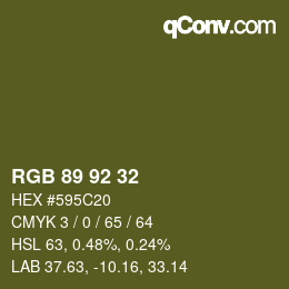 颜色代码: RGB 89 92 32 | qconv.com