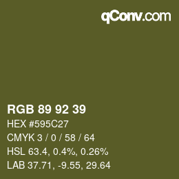 Color code: RGB 89 92 39 | qconv.com