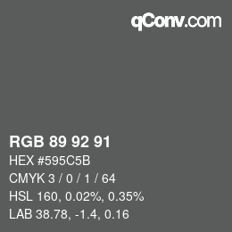 Color code: RGB 89 92 91 | qconv.com