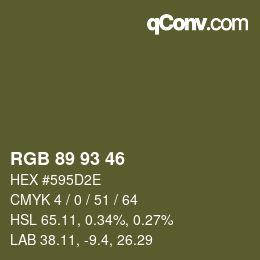 Color code: RGB 89 93 46 | qconv.com