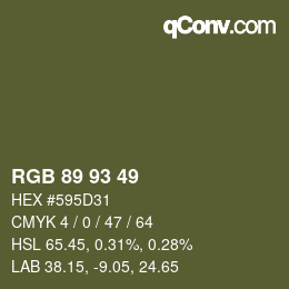 Color code: RGB 89 93 49 | qconv.com