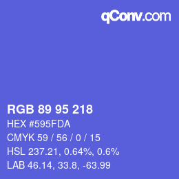 Color code: RGB 89 95 218 | qconv.com