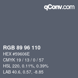 Code couleur: RGB 89 96 110 | qconv.com